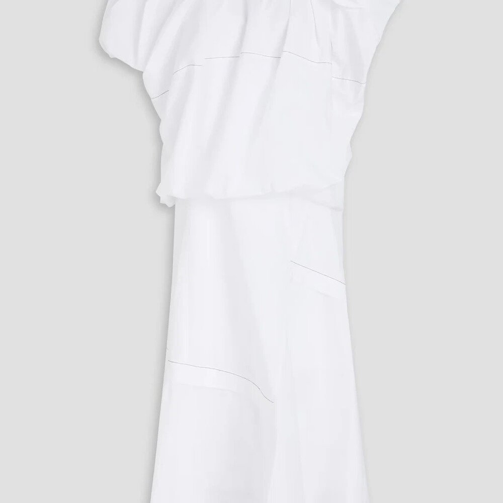 NWT 3.1 PHILLIP LIM One-shoulder ruffled poplin midi dress white sz 4 $750 - Picture 3 of 6